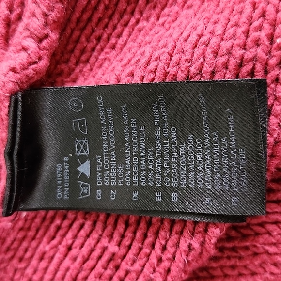 H&M dusty dark rose reverse knit cable knit scooped neck sweater Size Large - Picture 5 of 5